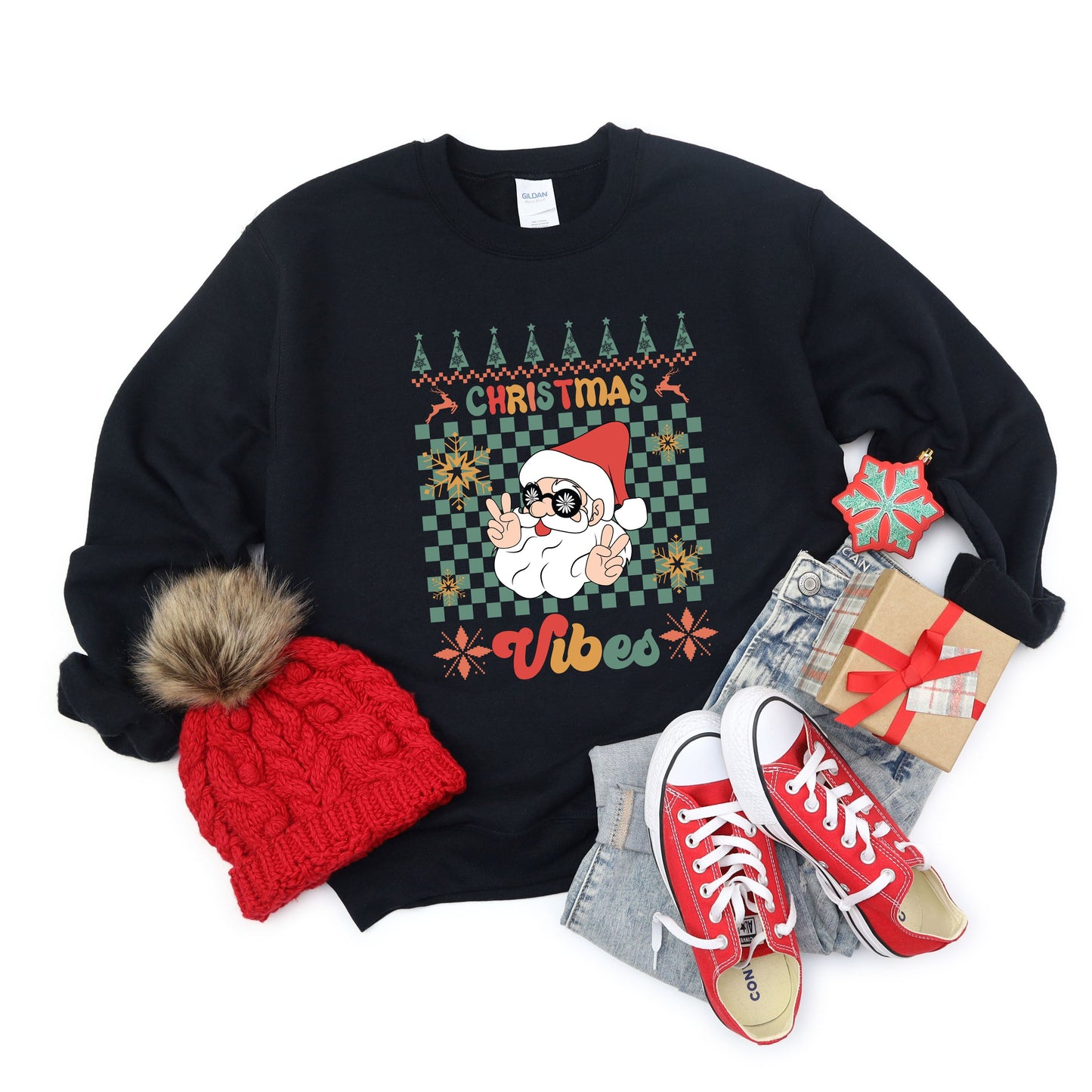 Christmas Vibes Peace Sign | Sweatshirt