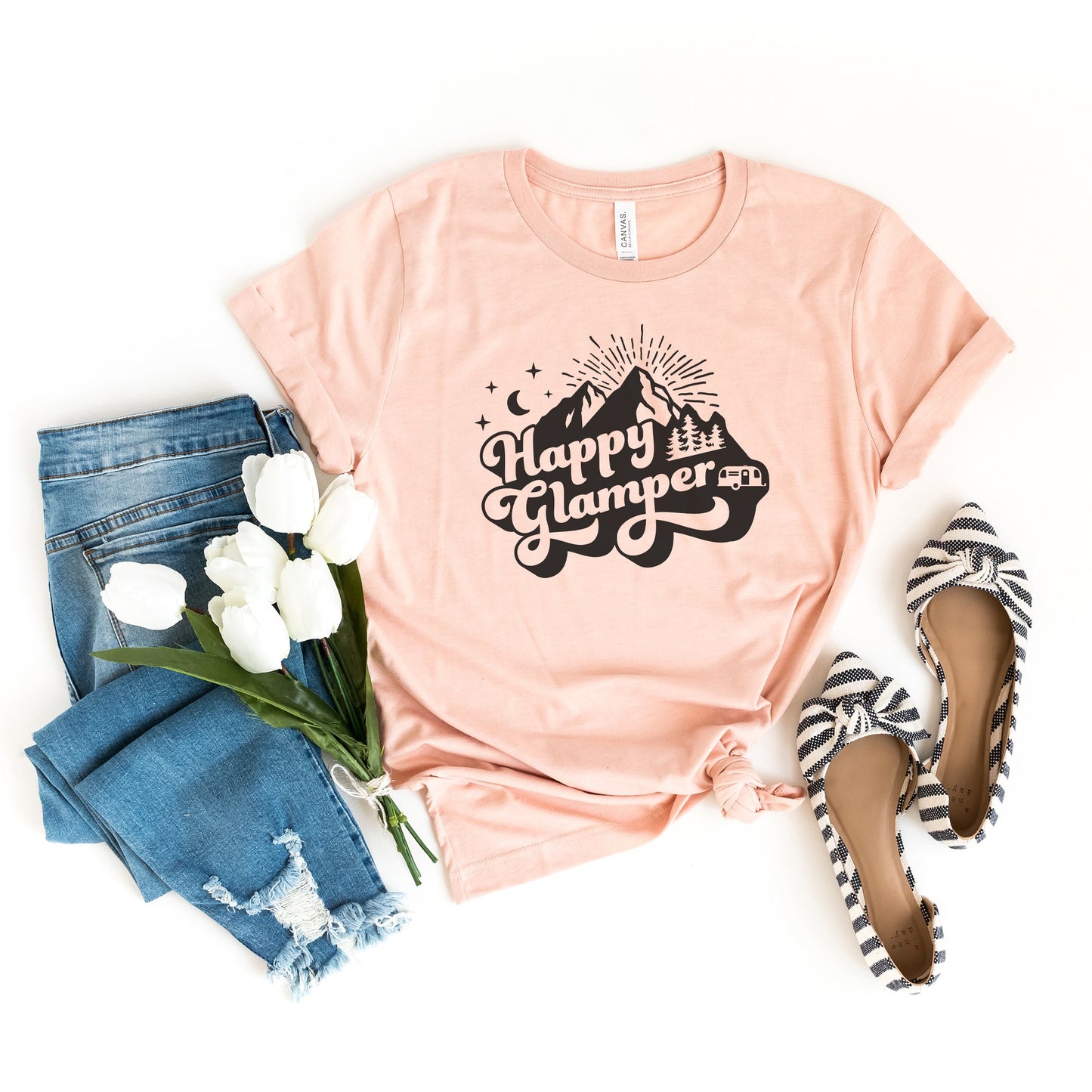 Happy Glamper Retro | Short Sleeve Graphic Tee