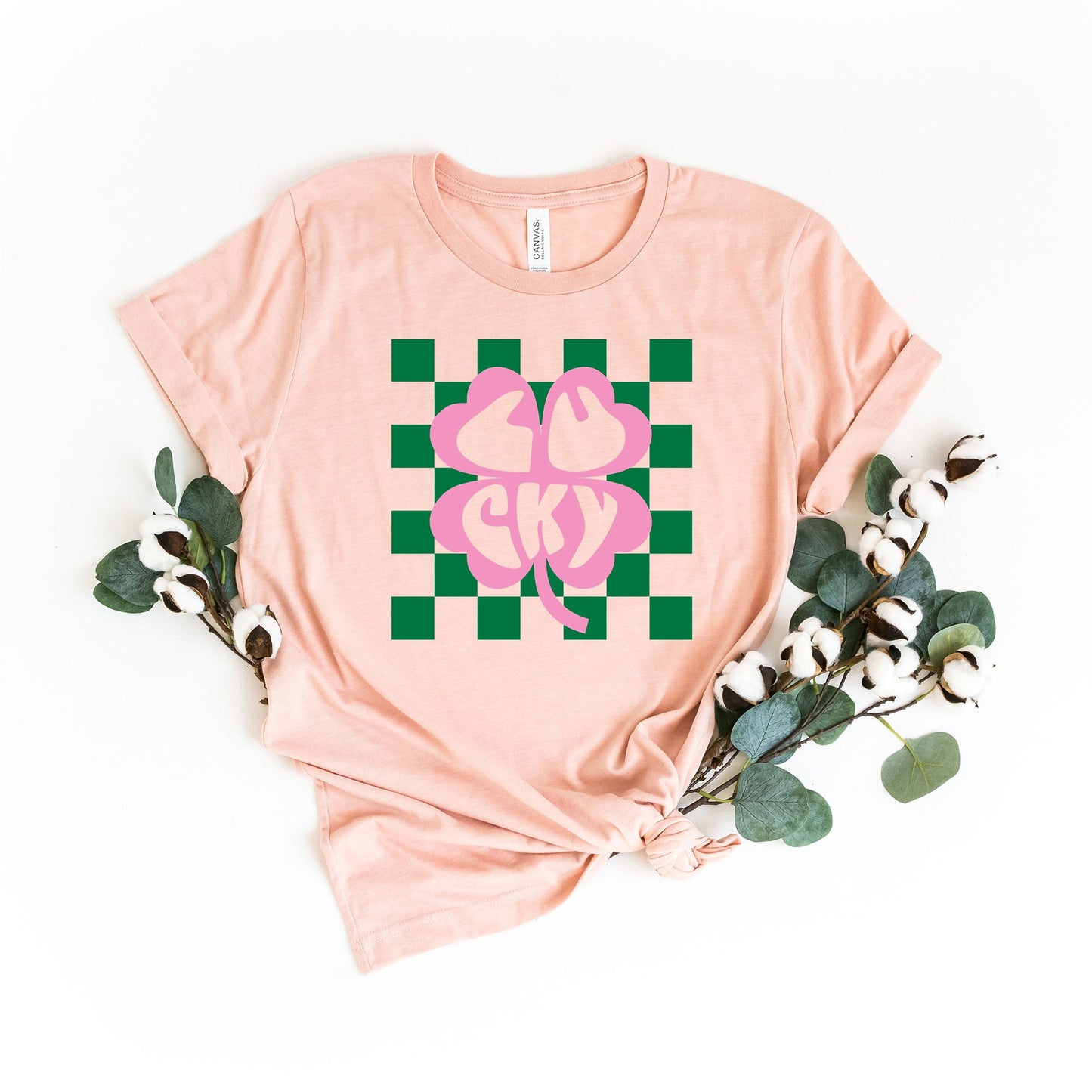 Lucky Clover Checkered | Short Sleeve Graphic Tee