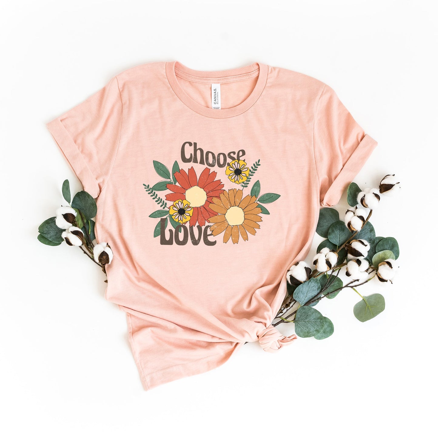 Choose Love Flowers | Short Sleeve Graphic Tee