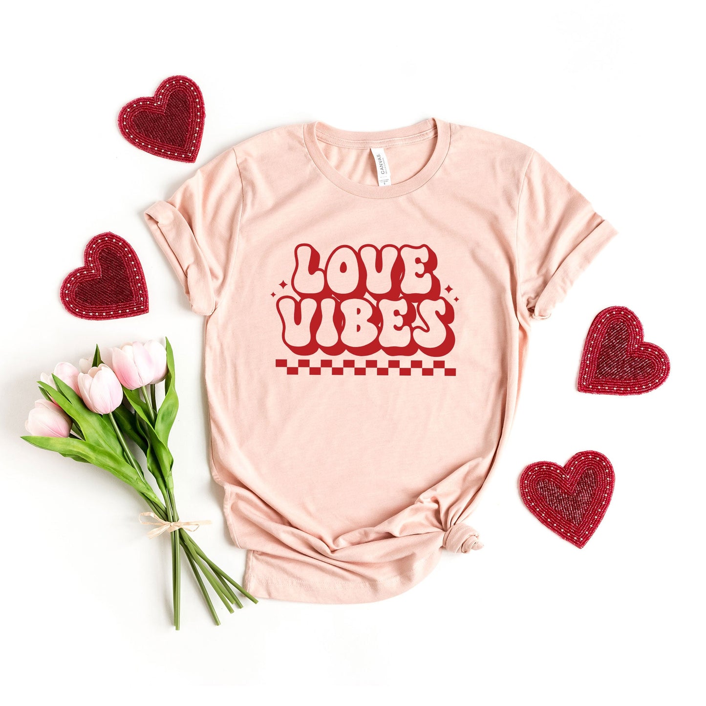 Love Vibes Checkered | Short Sleeve Graphic Tee