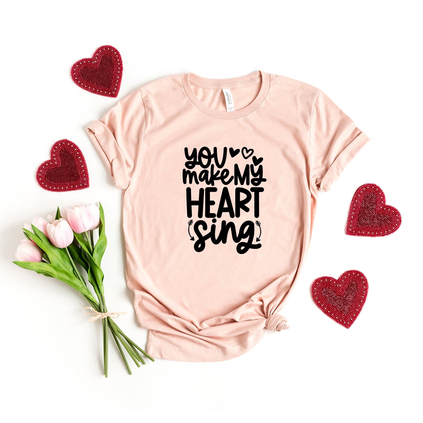 You Make My Heart Sing Hearts | Short Sleeve Graphic Tee