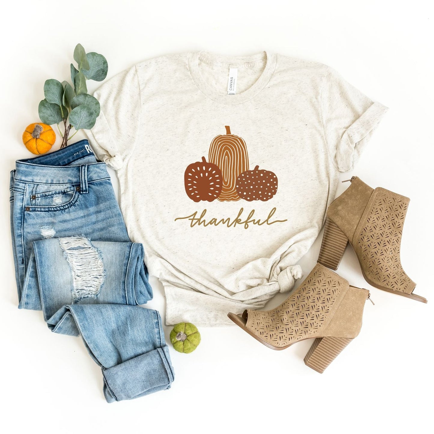 Boho Thankful Pumpkins | Short Sleeve Graphic Tee