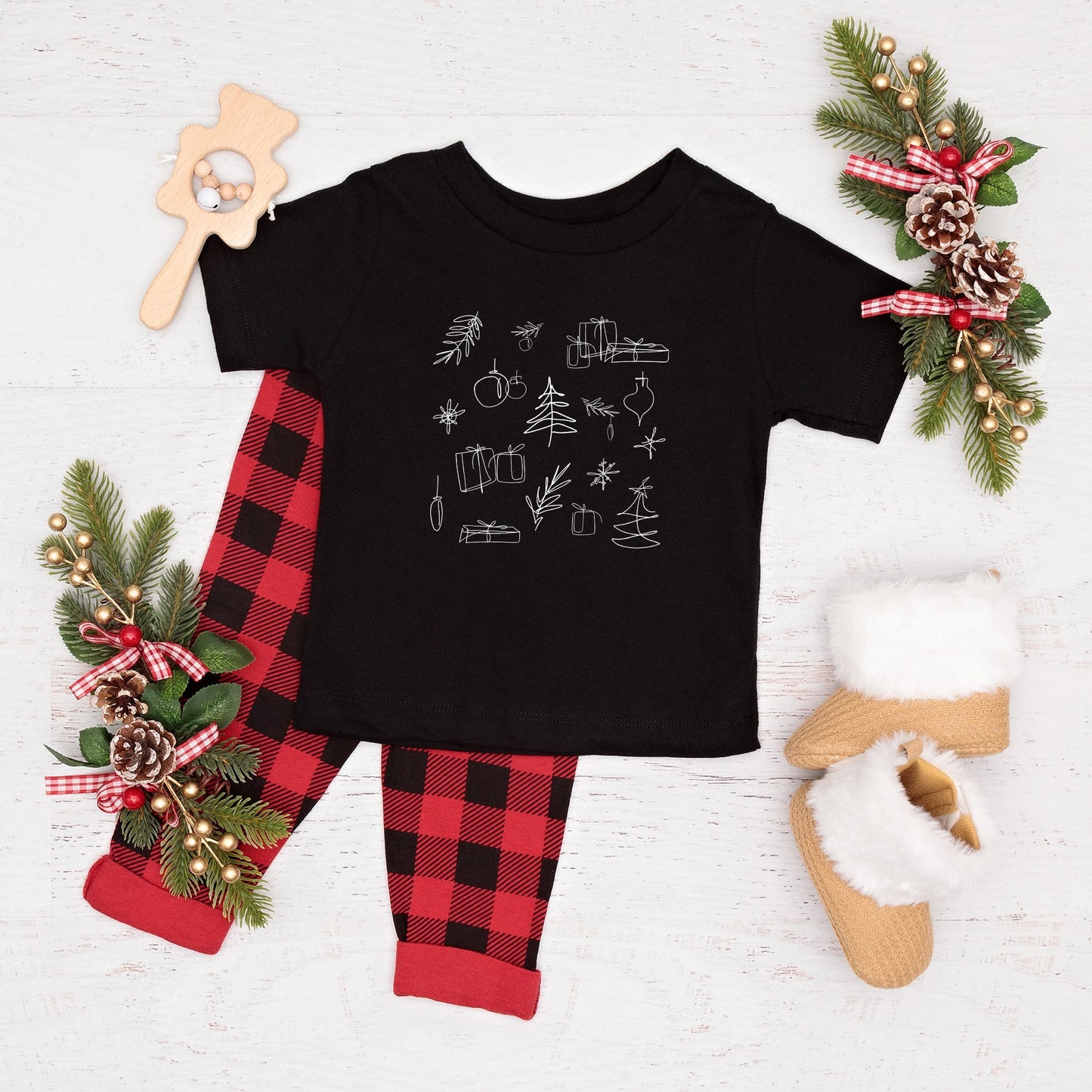 Christmas Clipart | Toddler Short Sleeve Crew Neck