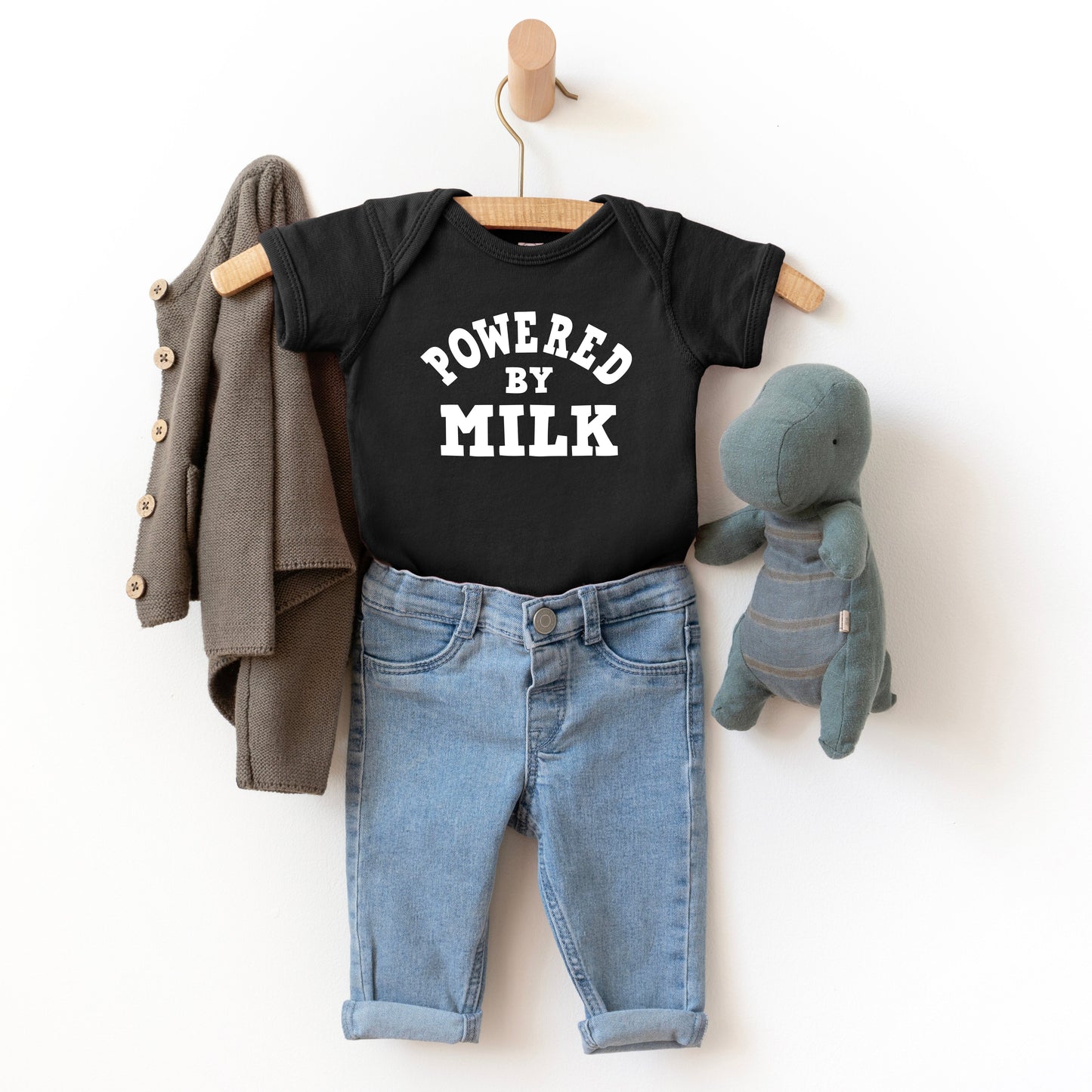 Powered By Milk | Baby Graphic Short Sleeve Bodysuit