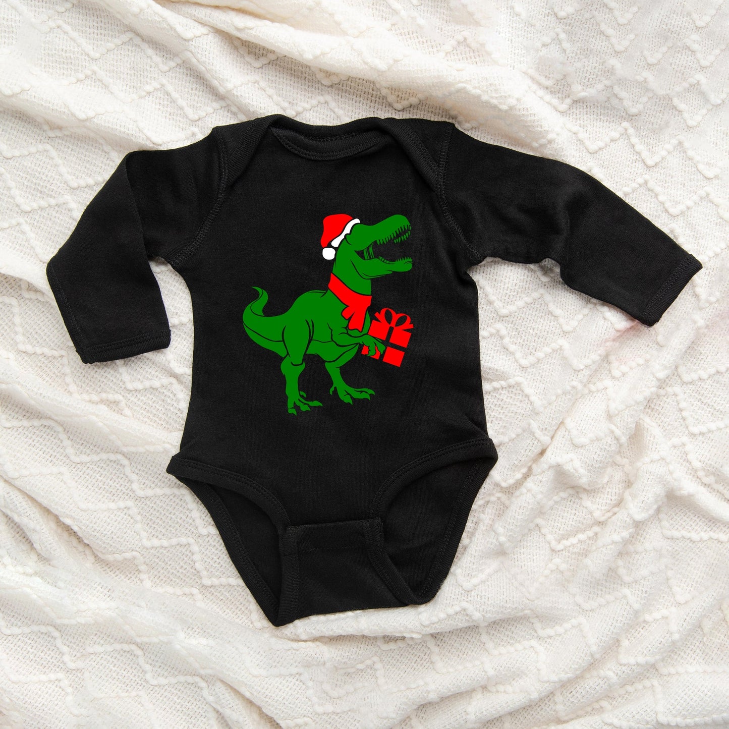 Dino Present | Baby Graphic Long Sleeve Bodysuit