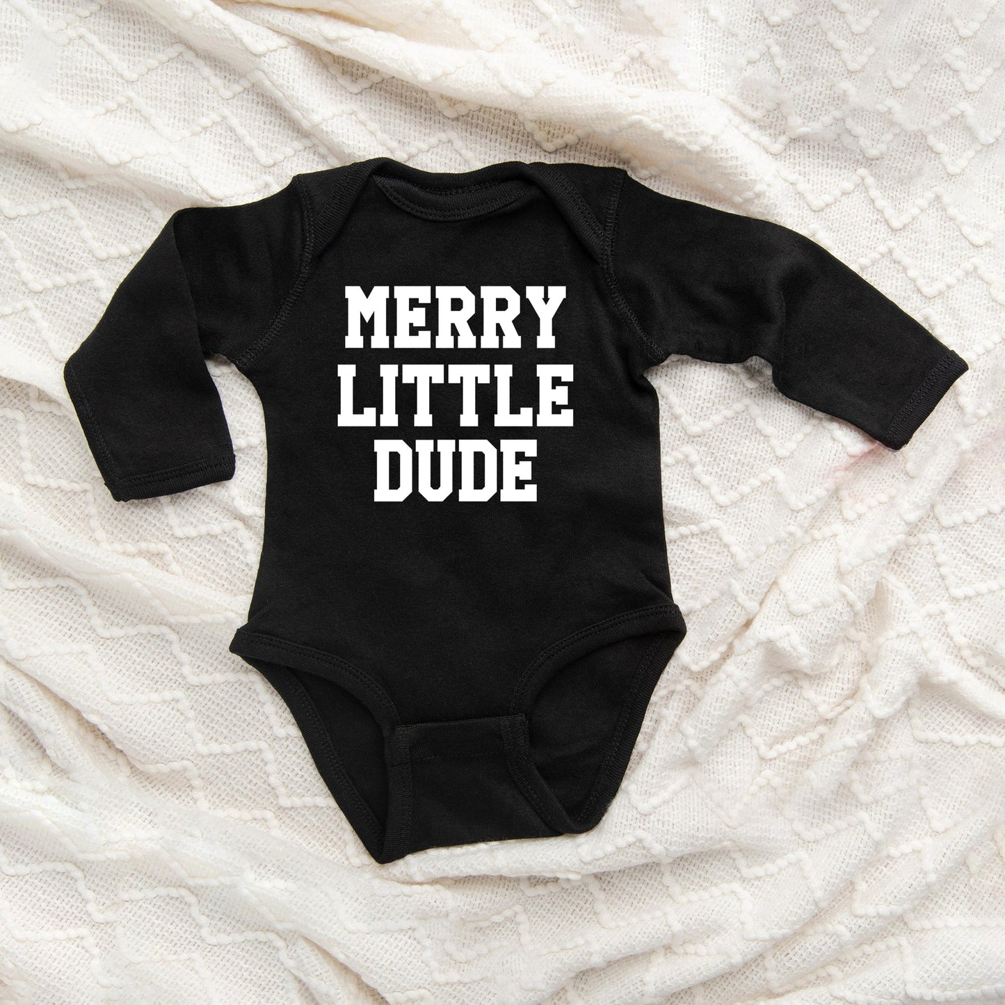 Merry Little Dude | Baby Graphic Long Sleeve Bodysuit