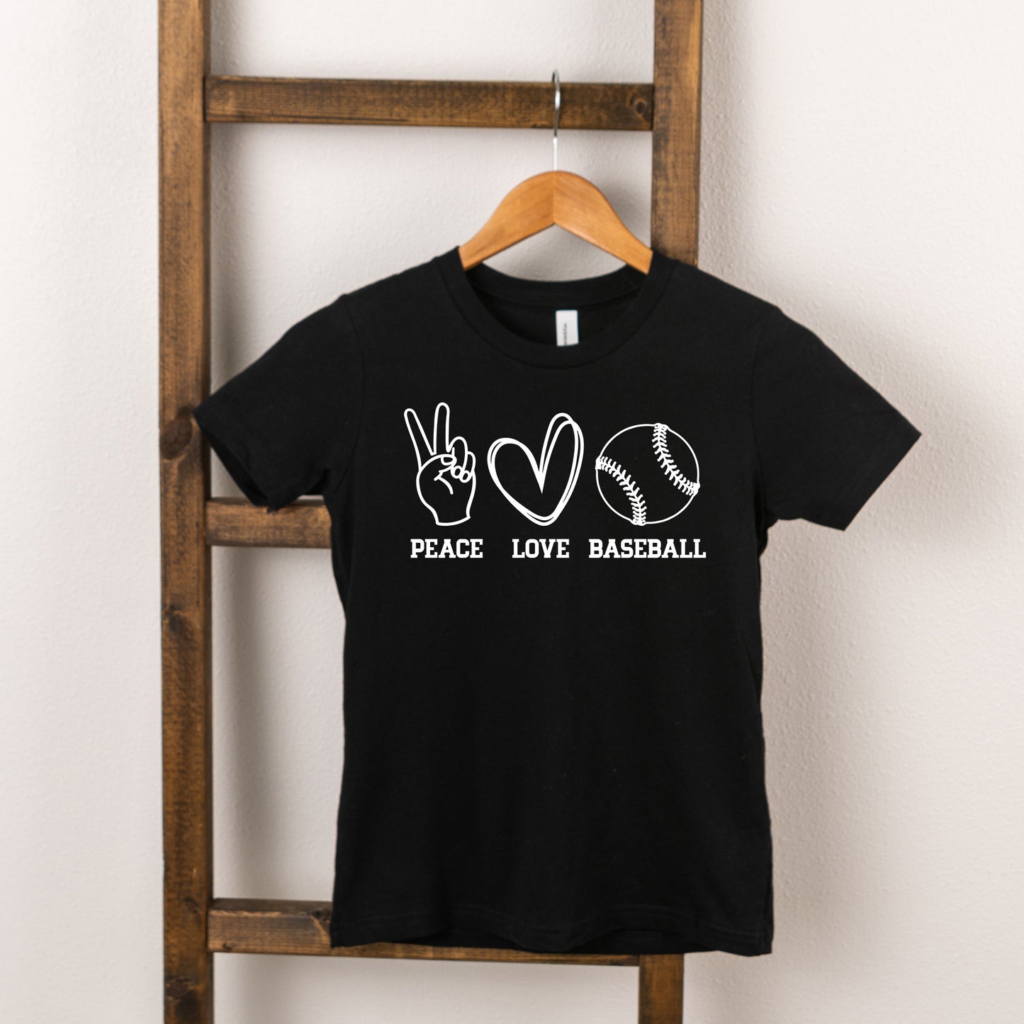 Peace Love Baseball | Youth Short Sleeve Crew Neck