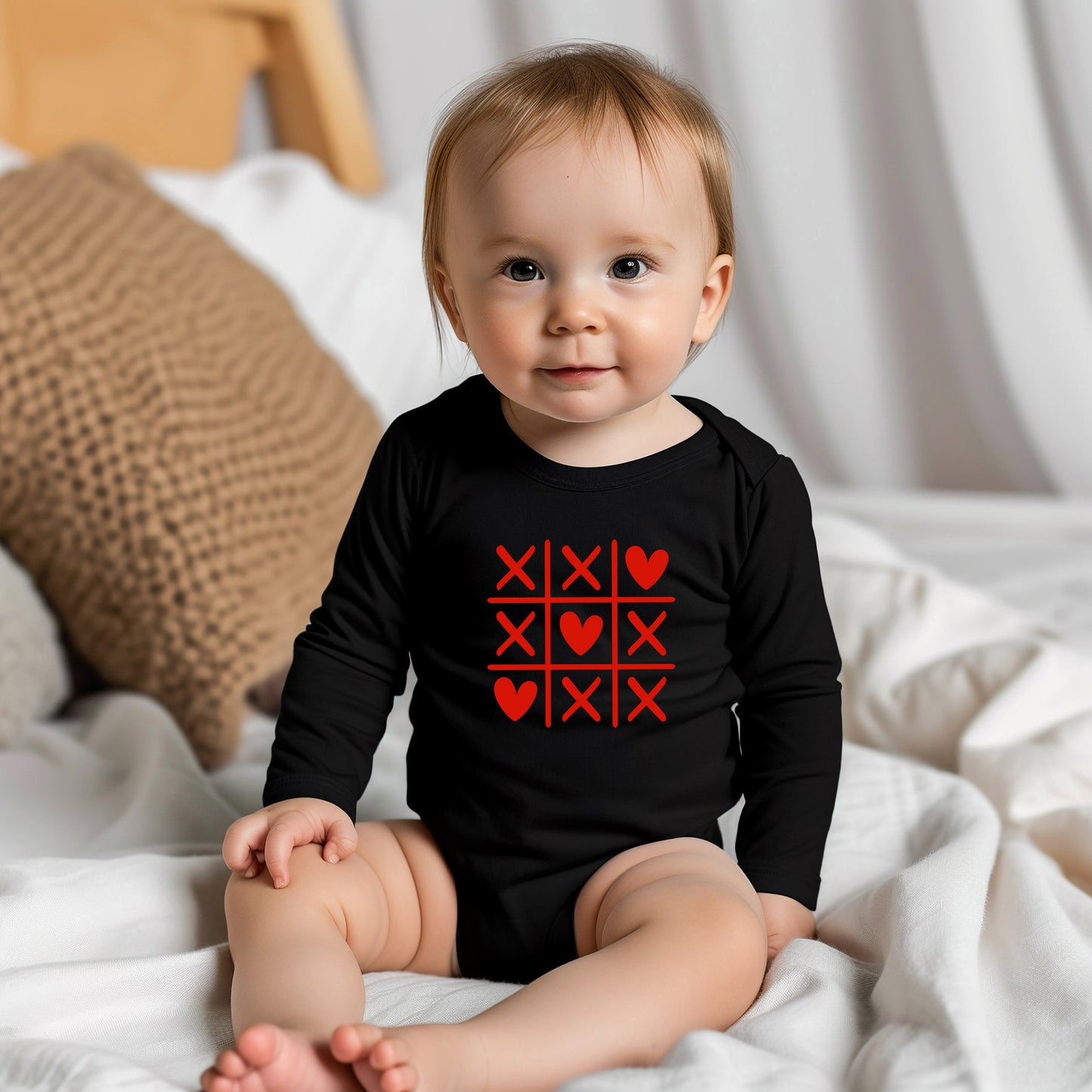 Tic Tac Heart | Baby Graphic Long Sleeve Bodysuit
