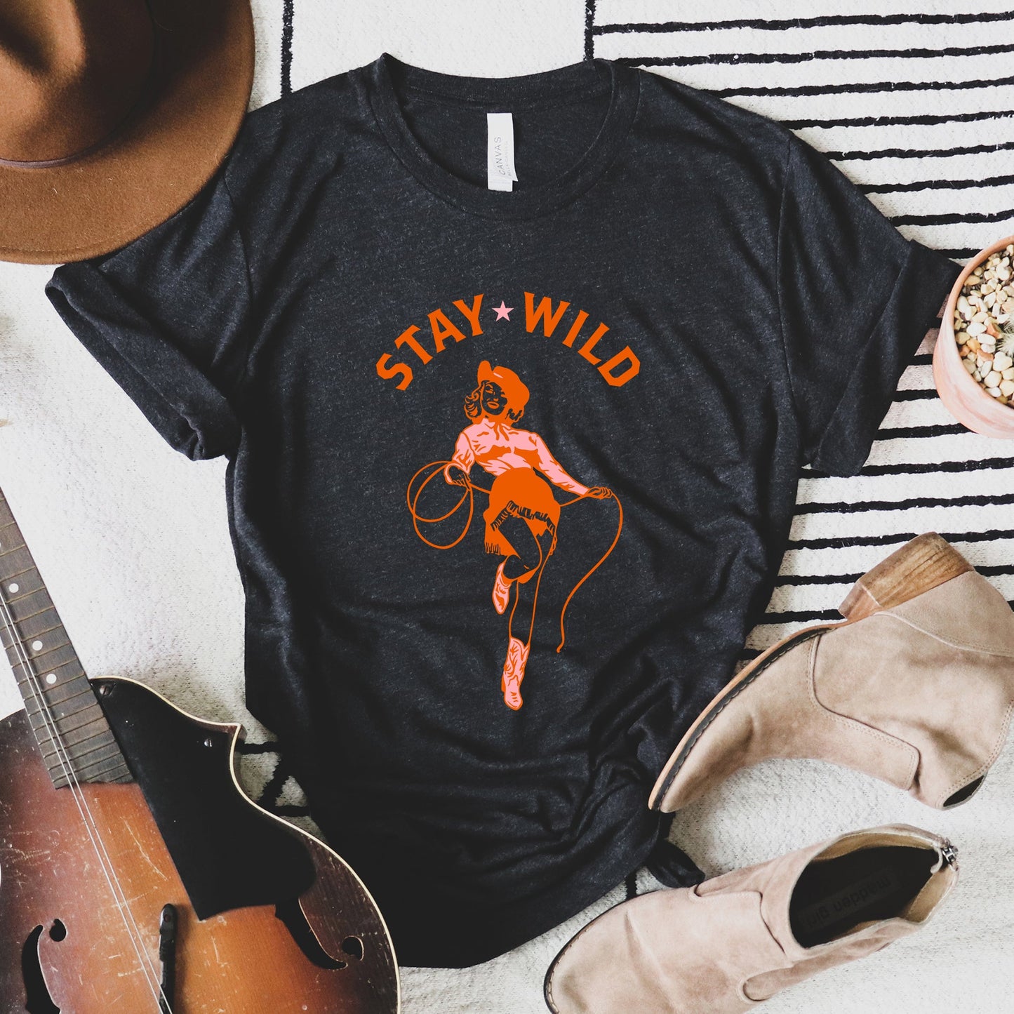 Retro Stay Wild Cowgirl | Short Sleeve Graphic Tee