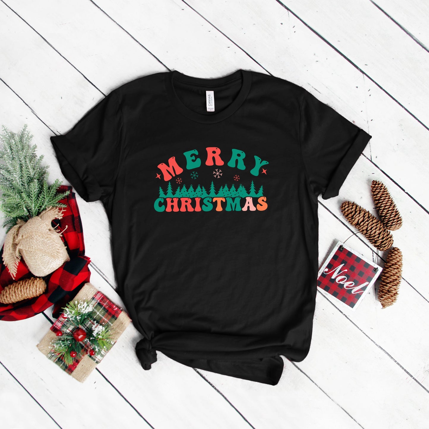 Merry Christmas Trees | Short Sleeve Graphic Tee