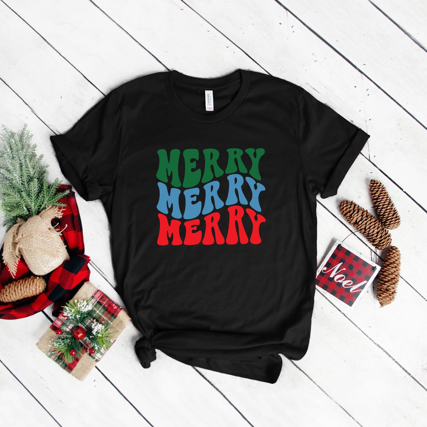 Merry Stacked Colorful | Short Sleeve Crew Neck