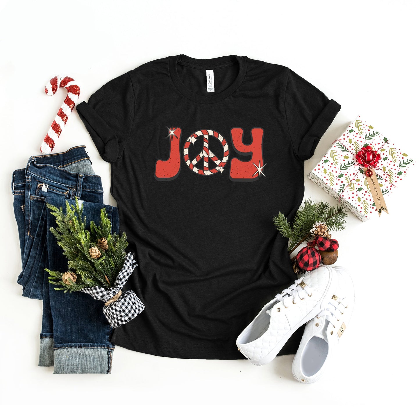 Joy Peace Sign | Short Sleeve Crew Neck