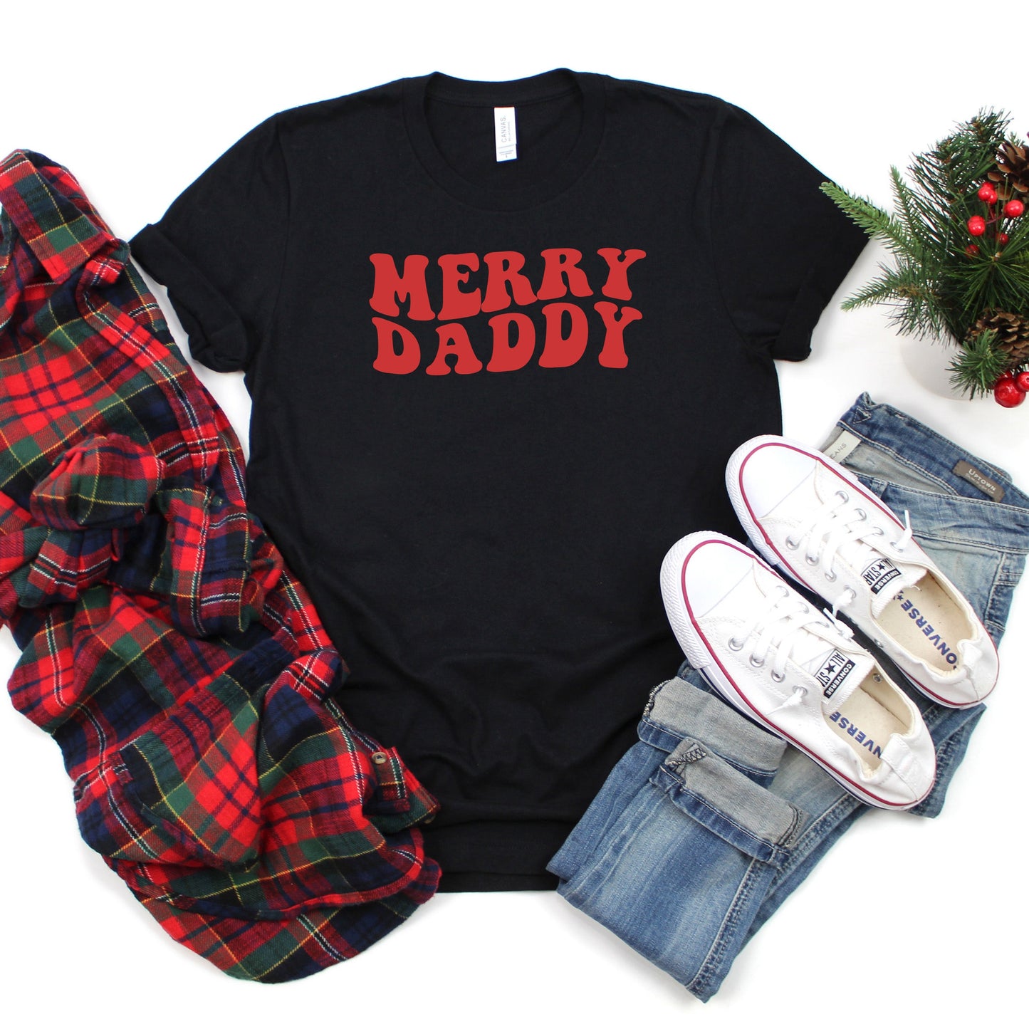 Merry Daddy Wavy | Short Sleeve Graphic Tee