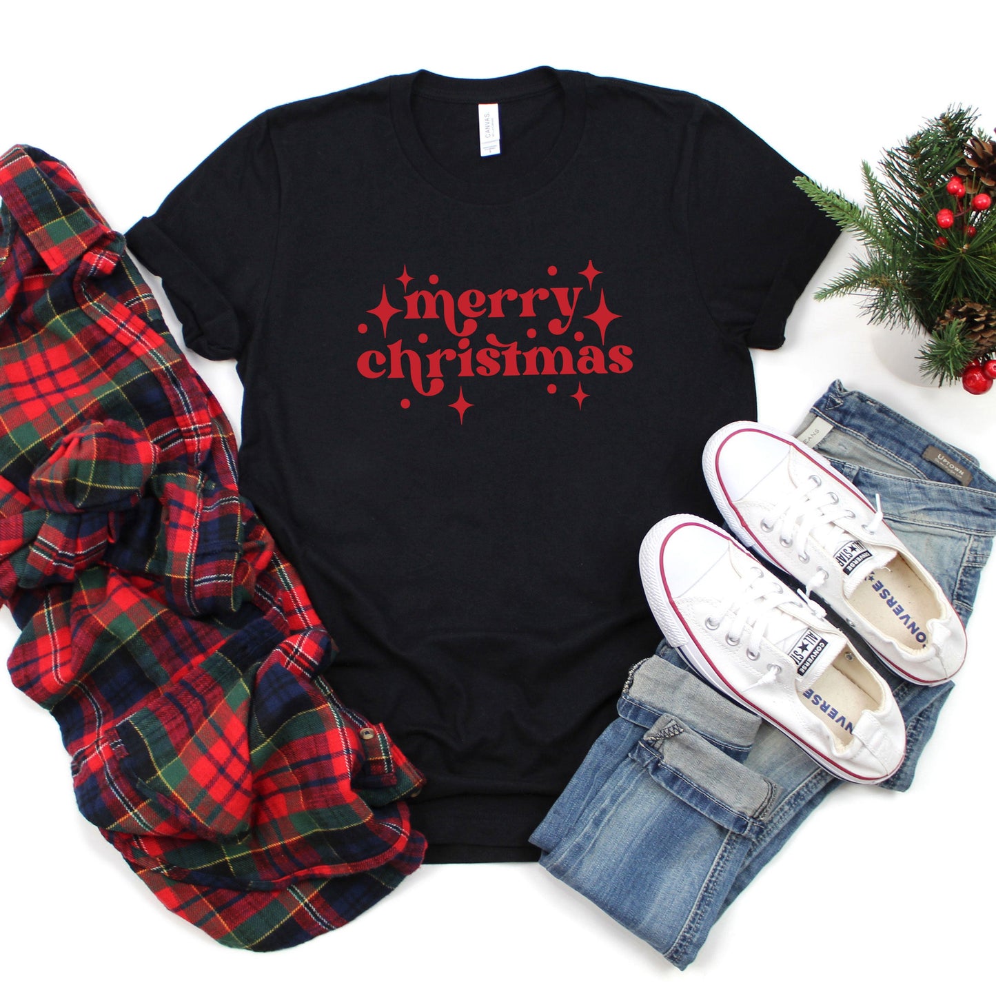 Whimsical Merry Christmas | Short Sleeve Graphic Tee