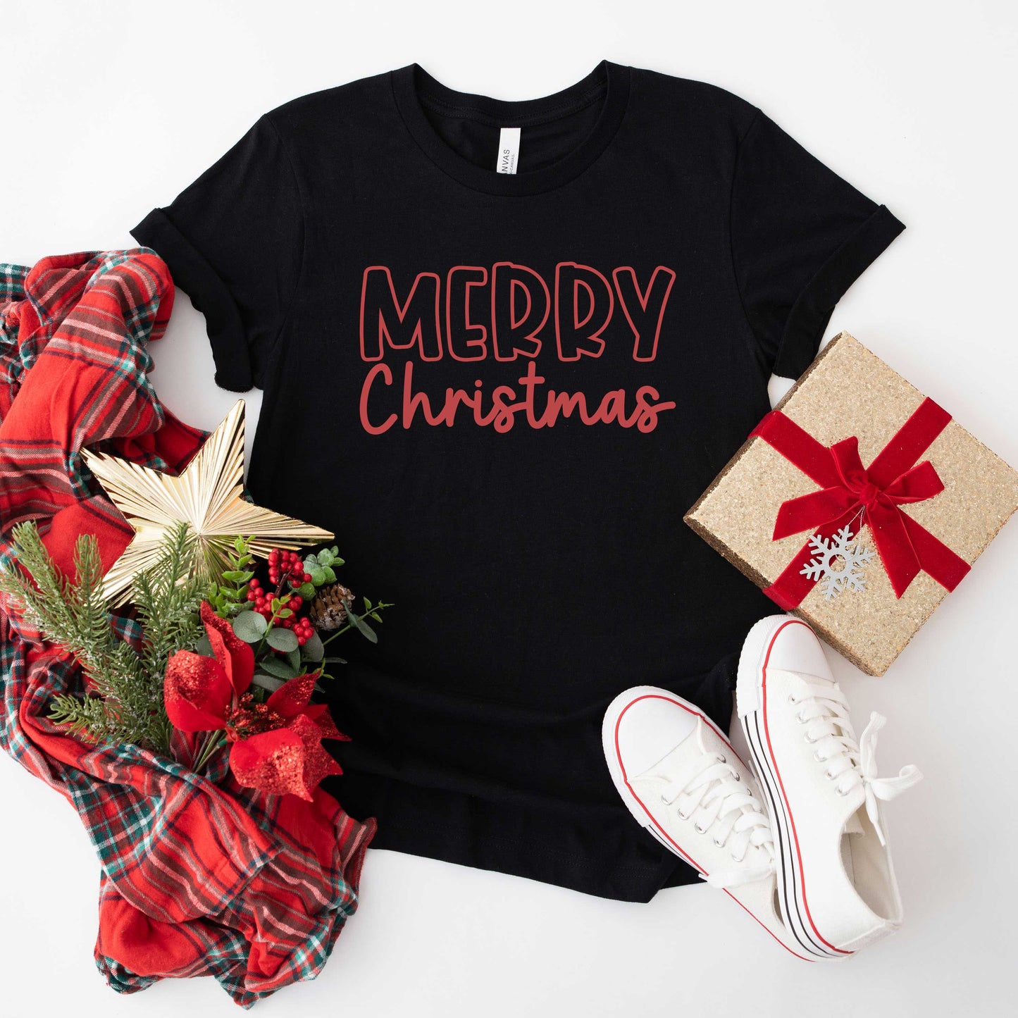 Merry Christmas Bold | Short Sleeve Graphic Tee