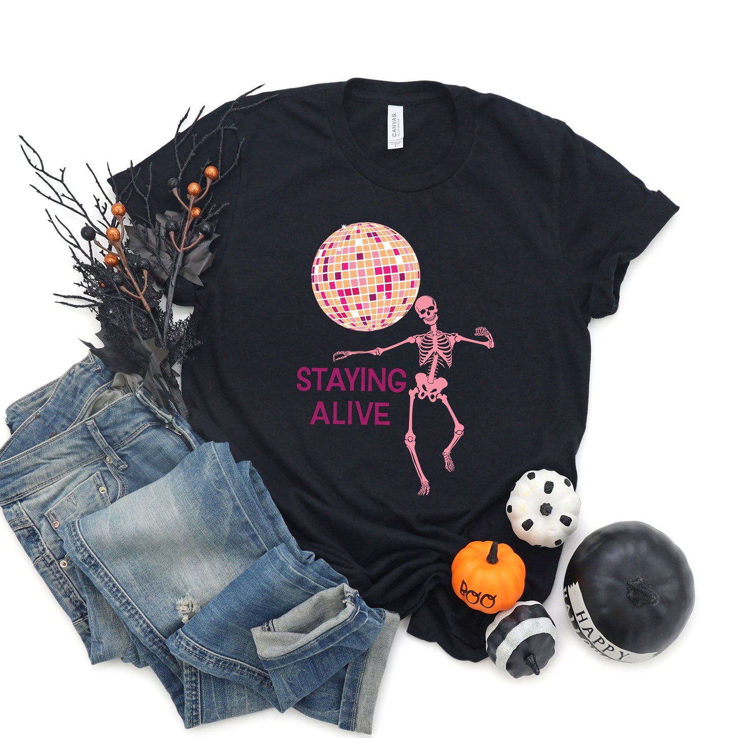 Staying Alive Disco Ball | Short Sleeve Crew Neck