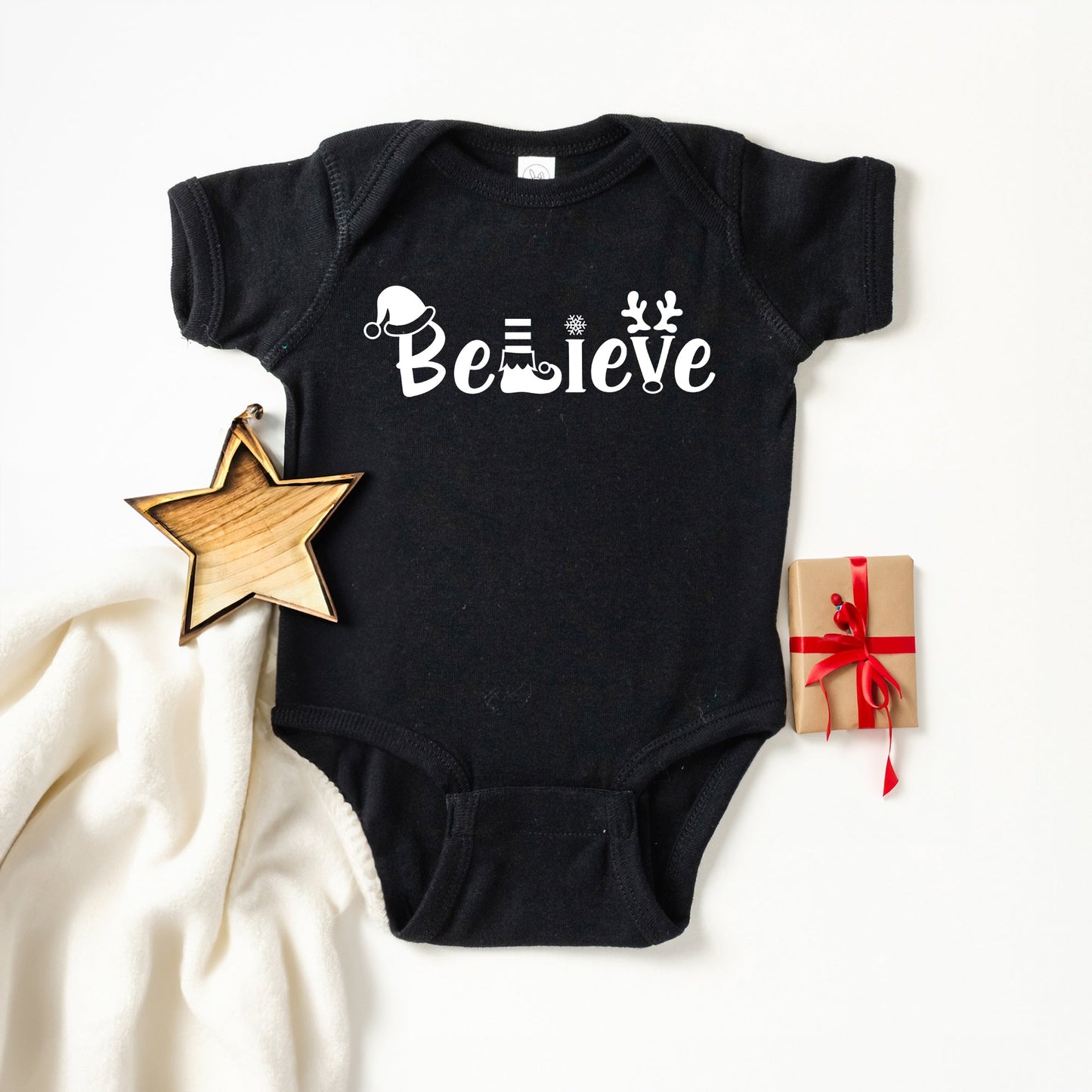 Believe Christmas | Baby Graphic Short Sleeve Bodysuit