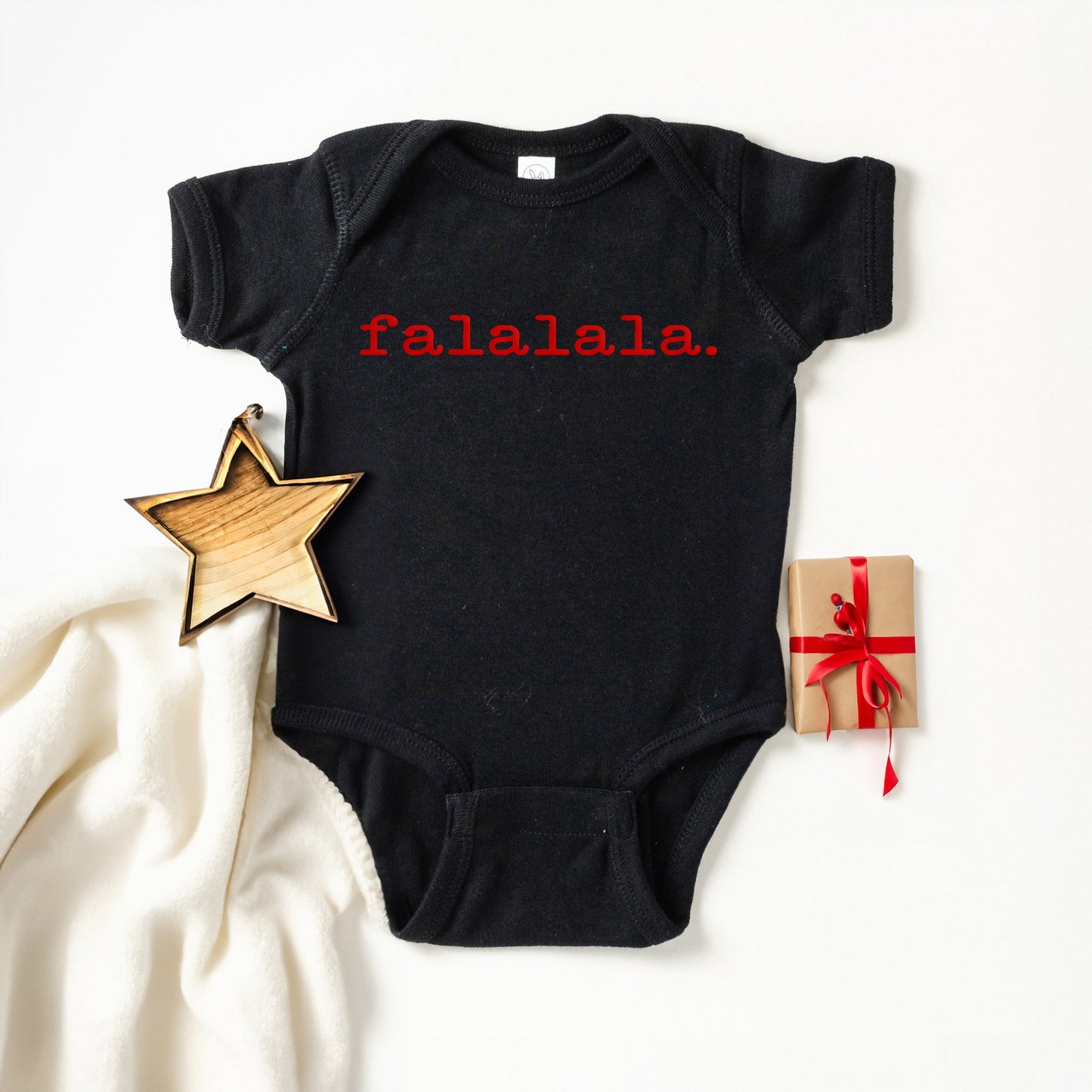 Falalala Puff Print | Baby Graphic Short Sleeve Bodysuit