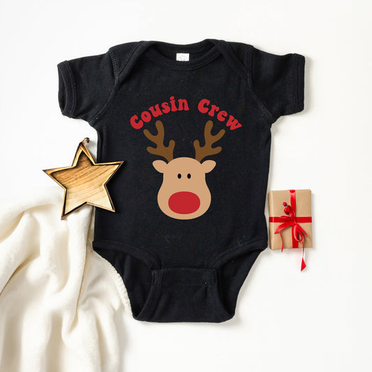 Cousin Crew Reindeer | Baby Graphic Short Sleeve Bodysuit