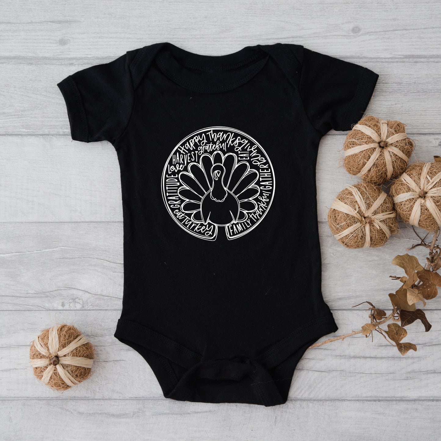 Turkey Circle | Baby Graphic Short Sleeve Bodysuit