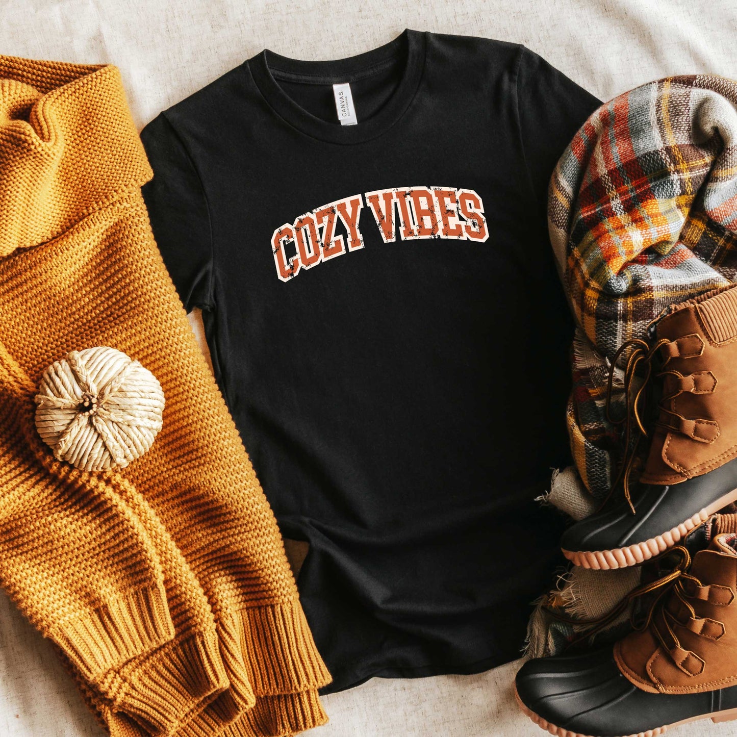 Varsity Cozy Vibes | Short Sleeve Graphic Tee