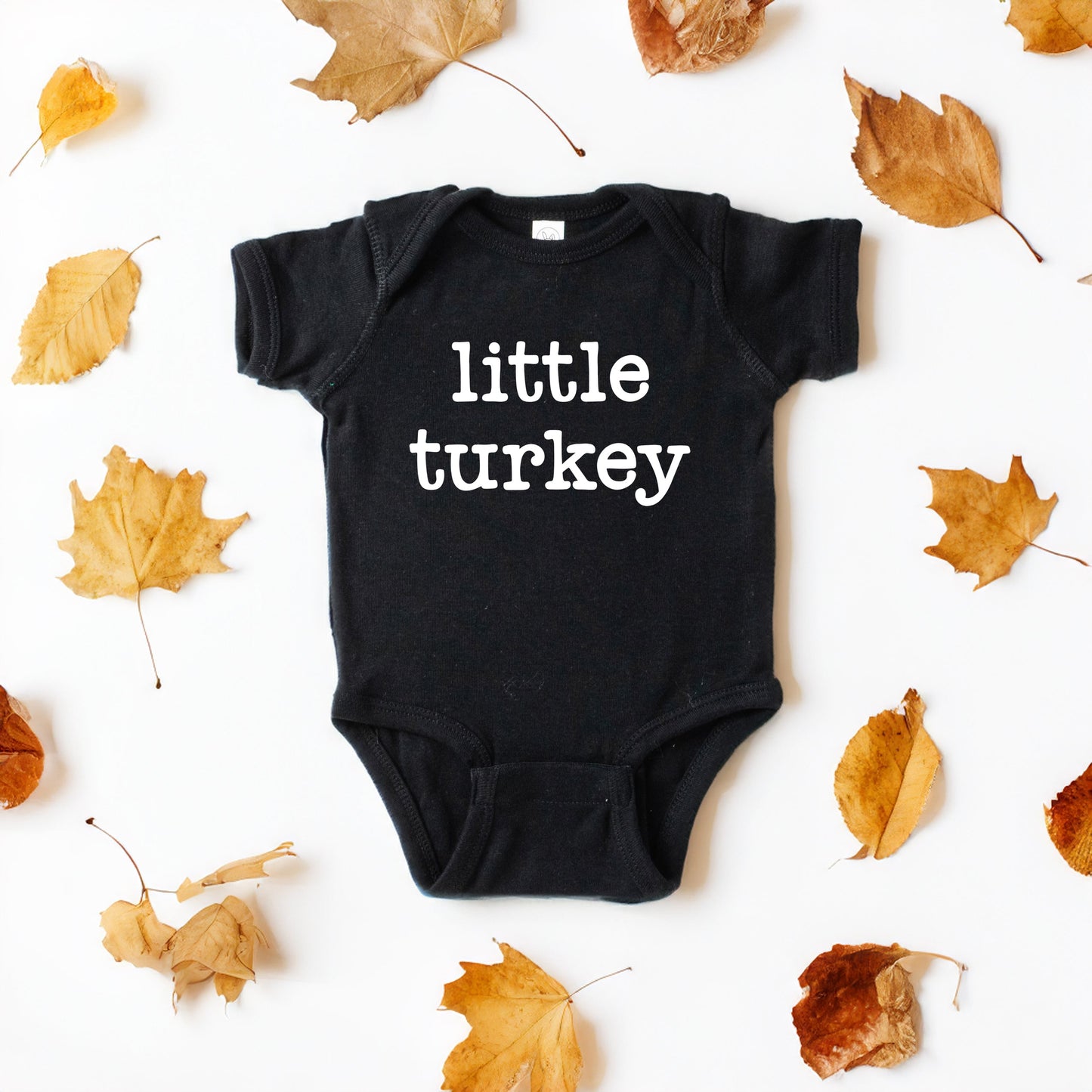 Little Turkey Typewriter | Baby Graphic Short Sleeve Bodysuit