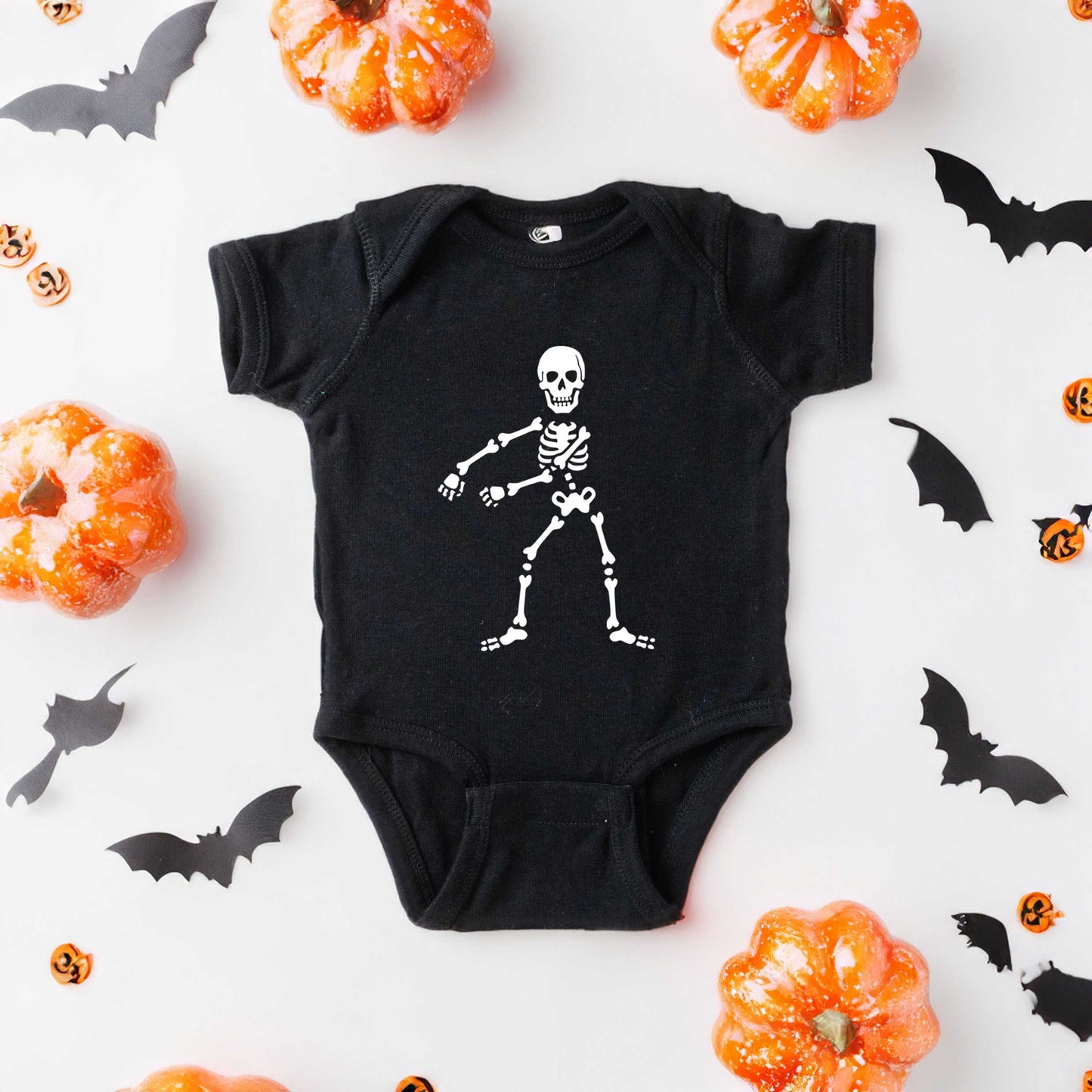 Flossing Skeleton | Baby Graphic Short Sleeve Bodysuit