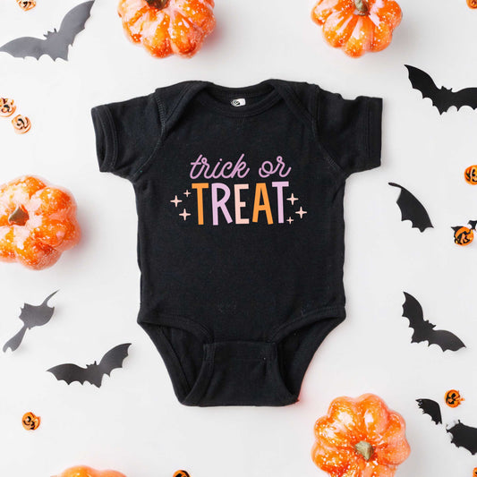 Trick Or Treat Colorful | Baby Graphic Short Sleeve Bodysuit