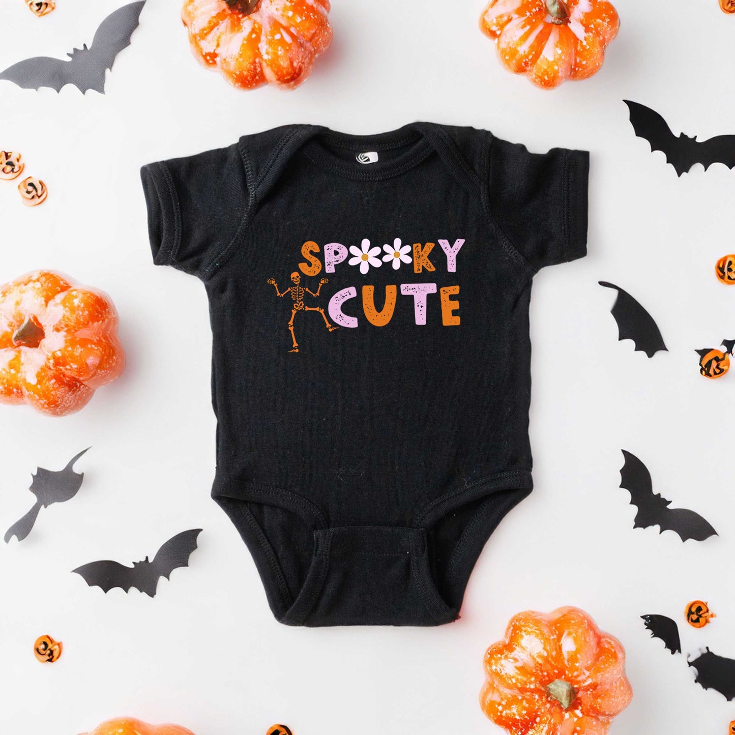 Spooky Cute Skeleton | Baby Graphic Short Sleeve Bodysuit
