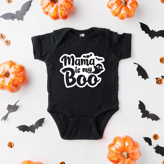 Mama Is My Boo Ghost | Baby Graphic Short Sleeve Bodysuit