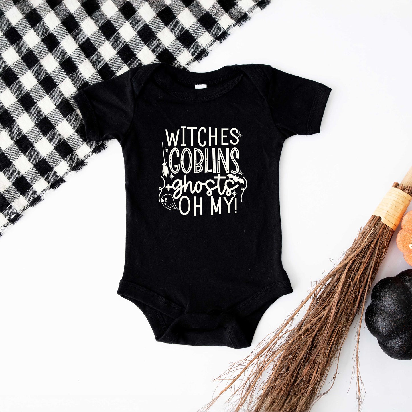 Witches Goblins Ghosts | Baby Graphic Short Sleeve Bodysuit