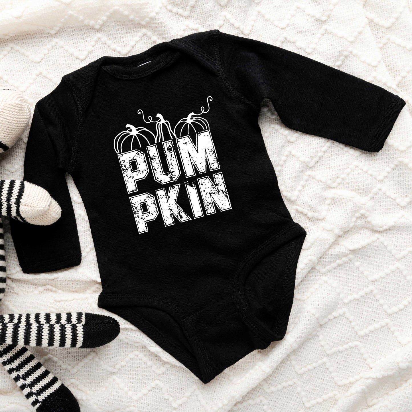 Pumpkin Distressed | Baby Graphic Long Sleeve Bodysuit