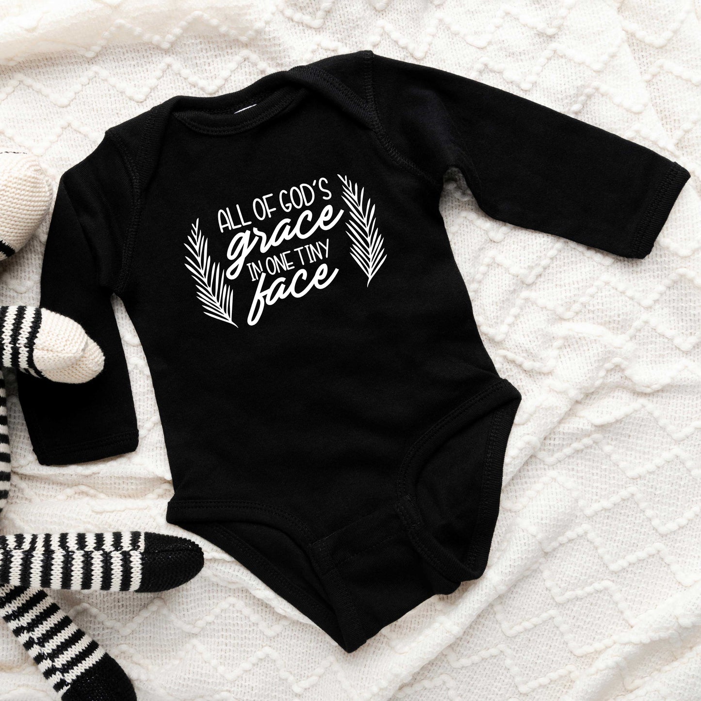 All Of God's Grace In One Tiny Face | Baby Long Sleeve Bodysuit