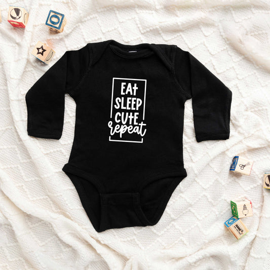 Eat Sleep Cute Repeat | Baby Long Sleeve Bodysuit