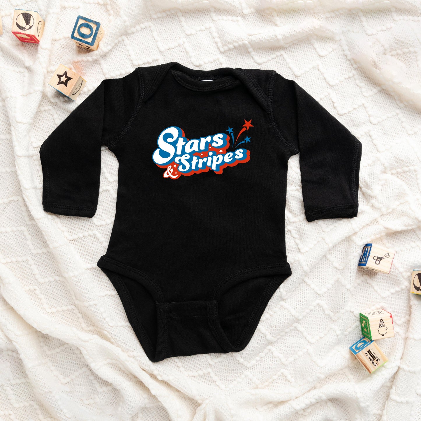 Stars and Stripes Firework | Baby Long Sleeve Bodysuit