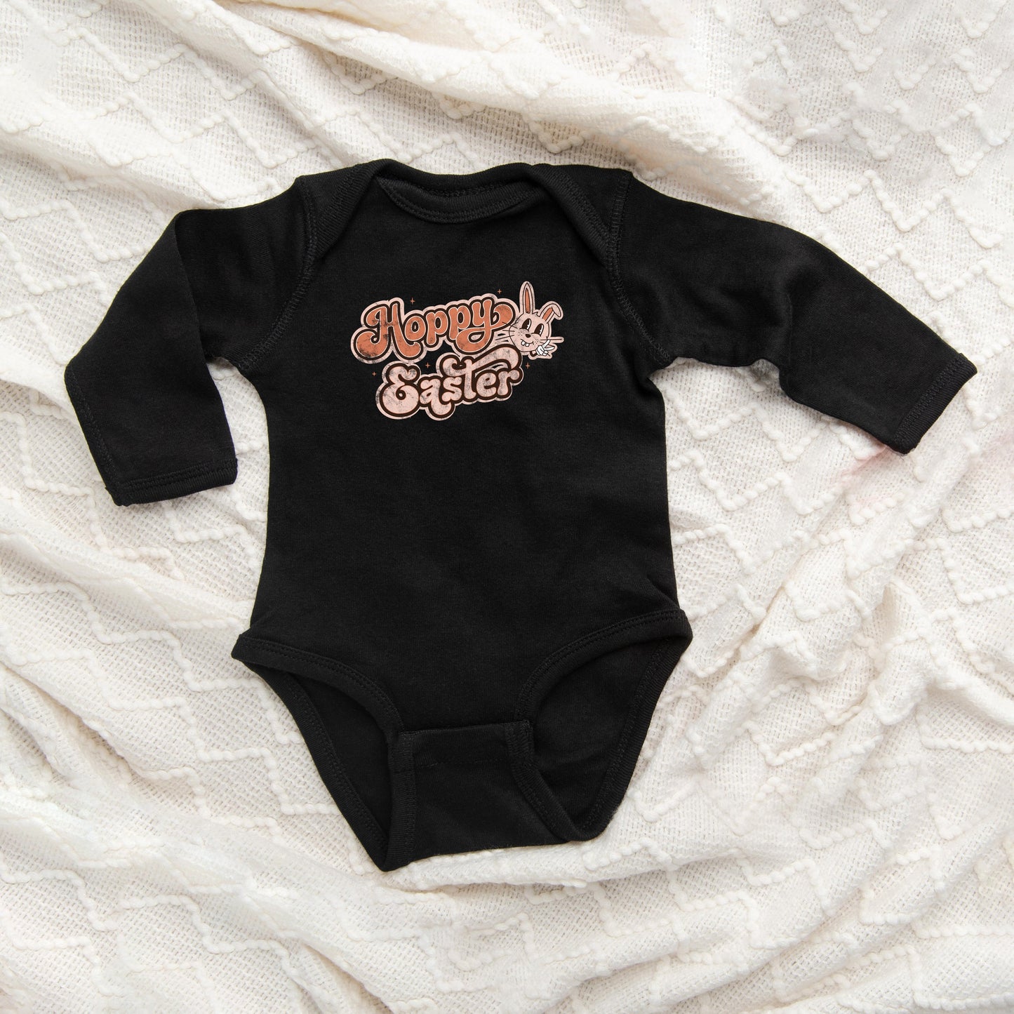 Hoppy Easter Distressed | Baby Long Sleeve Bodysuit