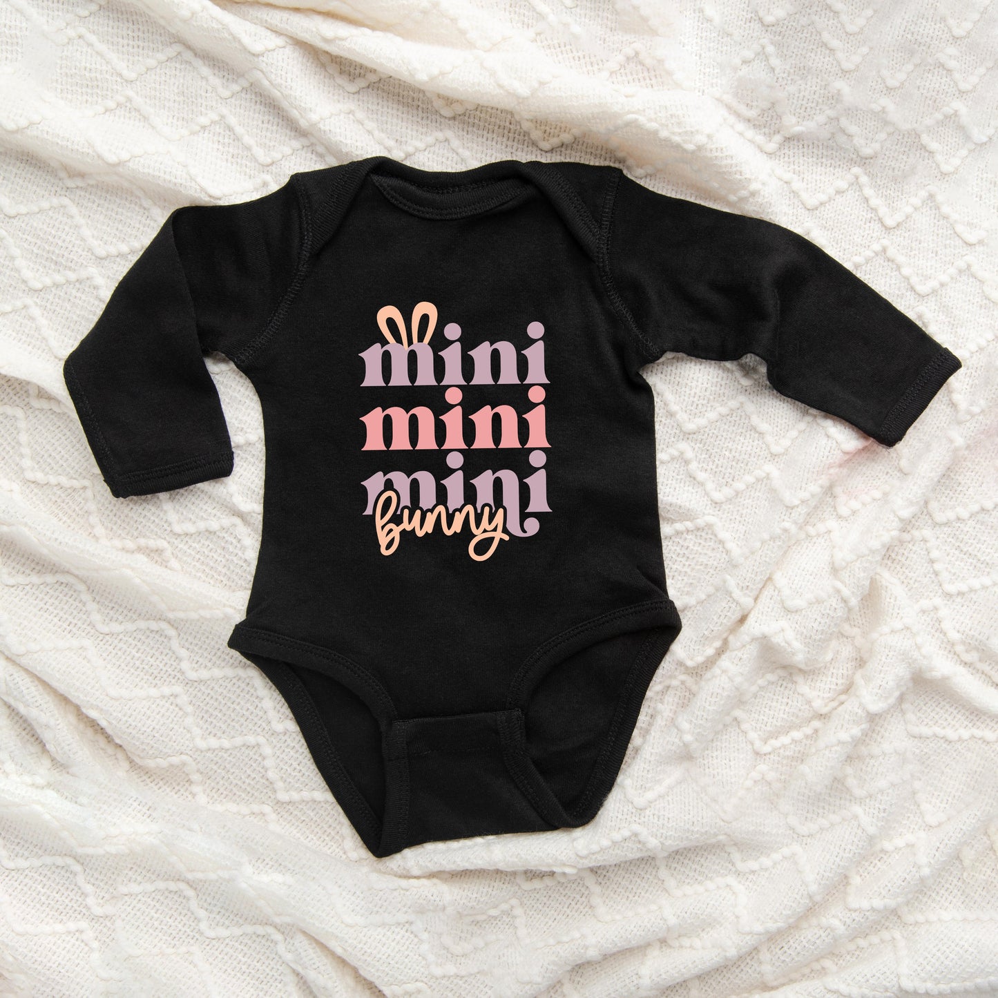 Mini Bunny Stacked | Baby Long Sleeve Bodysuit
