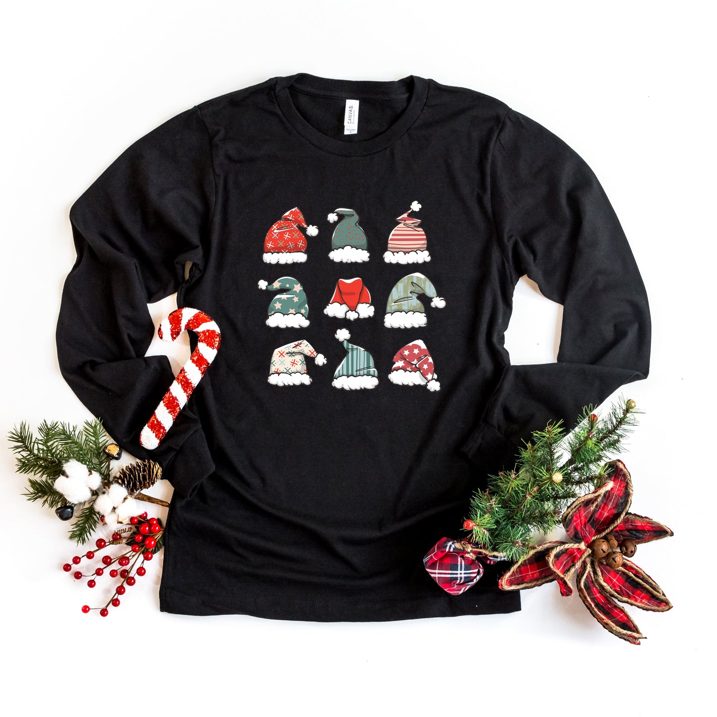 Santa Hat Chart | Long Sleeve Crew Neck