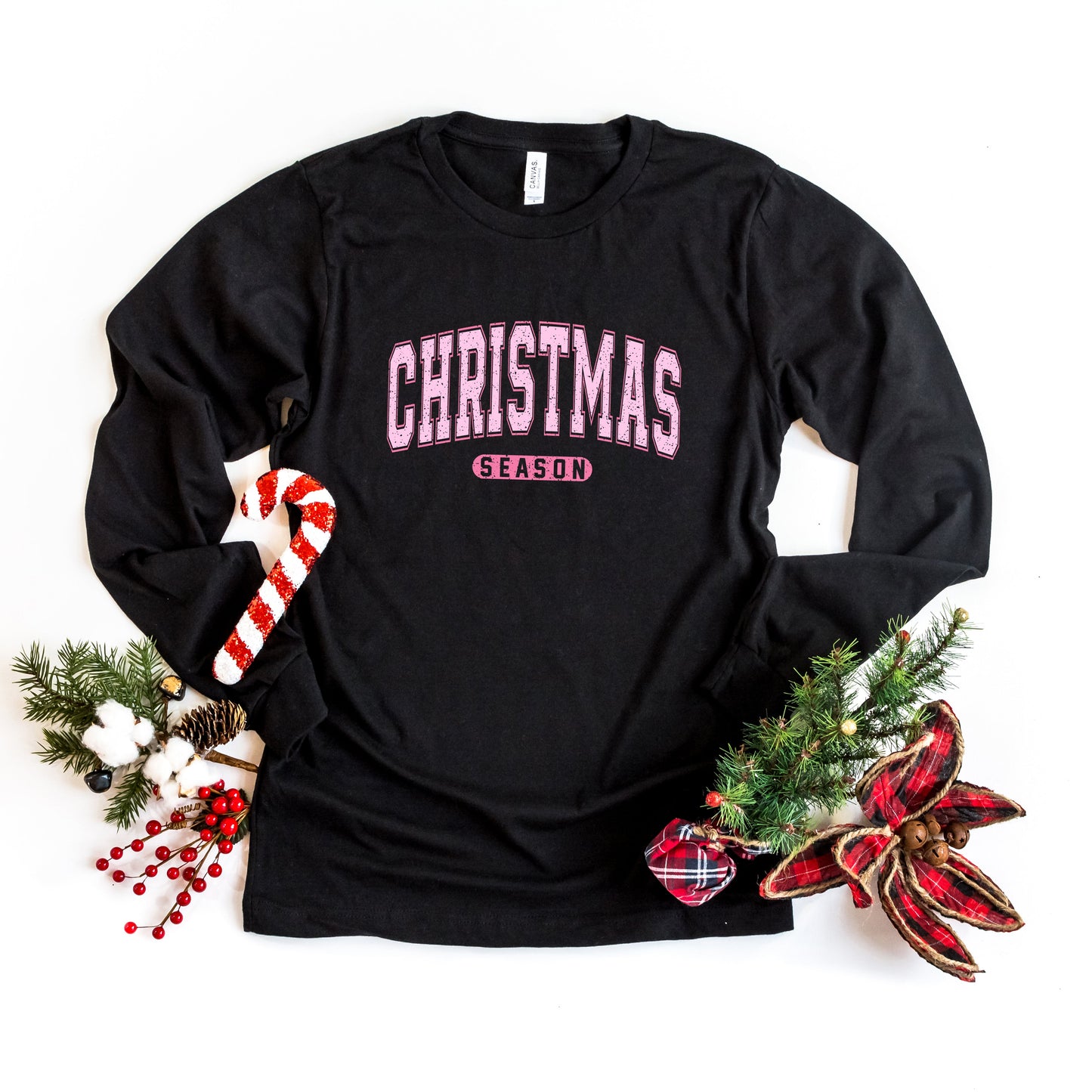 Pink Christmas Season | Long Sleeve Crew Neck