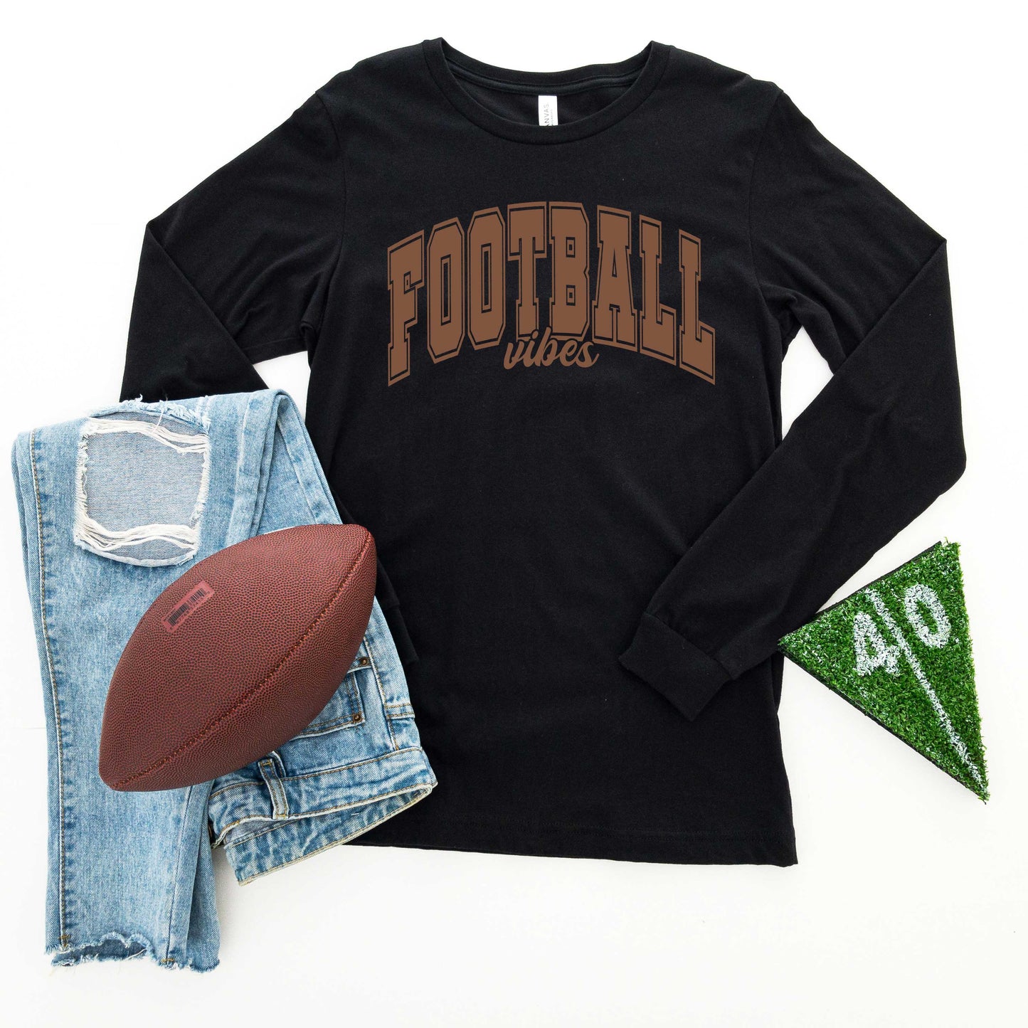 Varsity Football Vibes | Long Sleeve Crew Neck