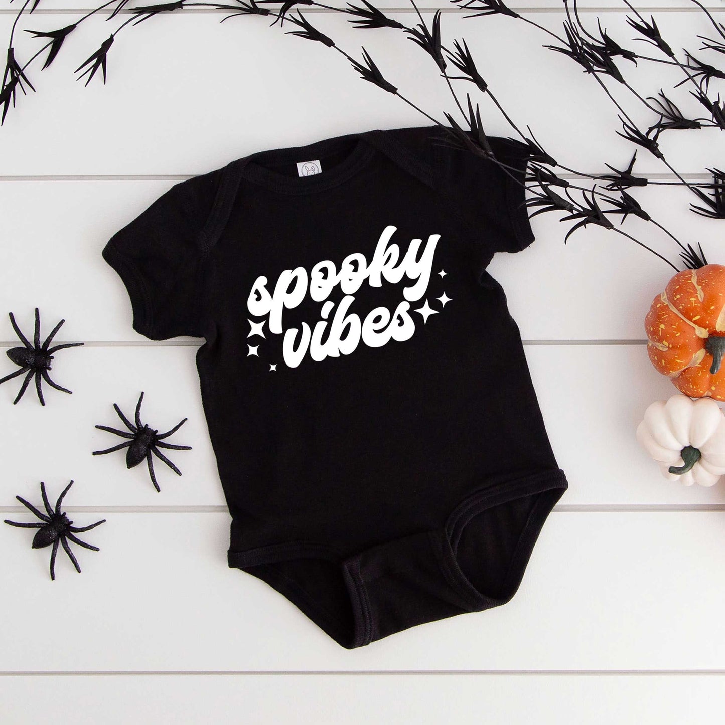 Spooky Vibes Stars | Baby Graphic Short Sleeve Bodysuit