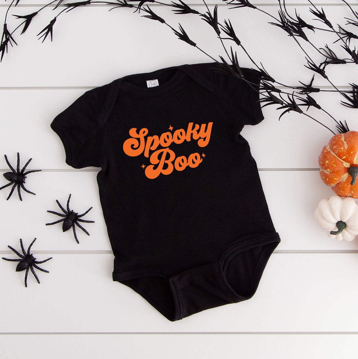 Spooky Boo Stars | Baby Graphic Short Sleeve Bodysuit