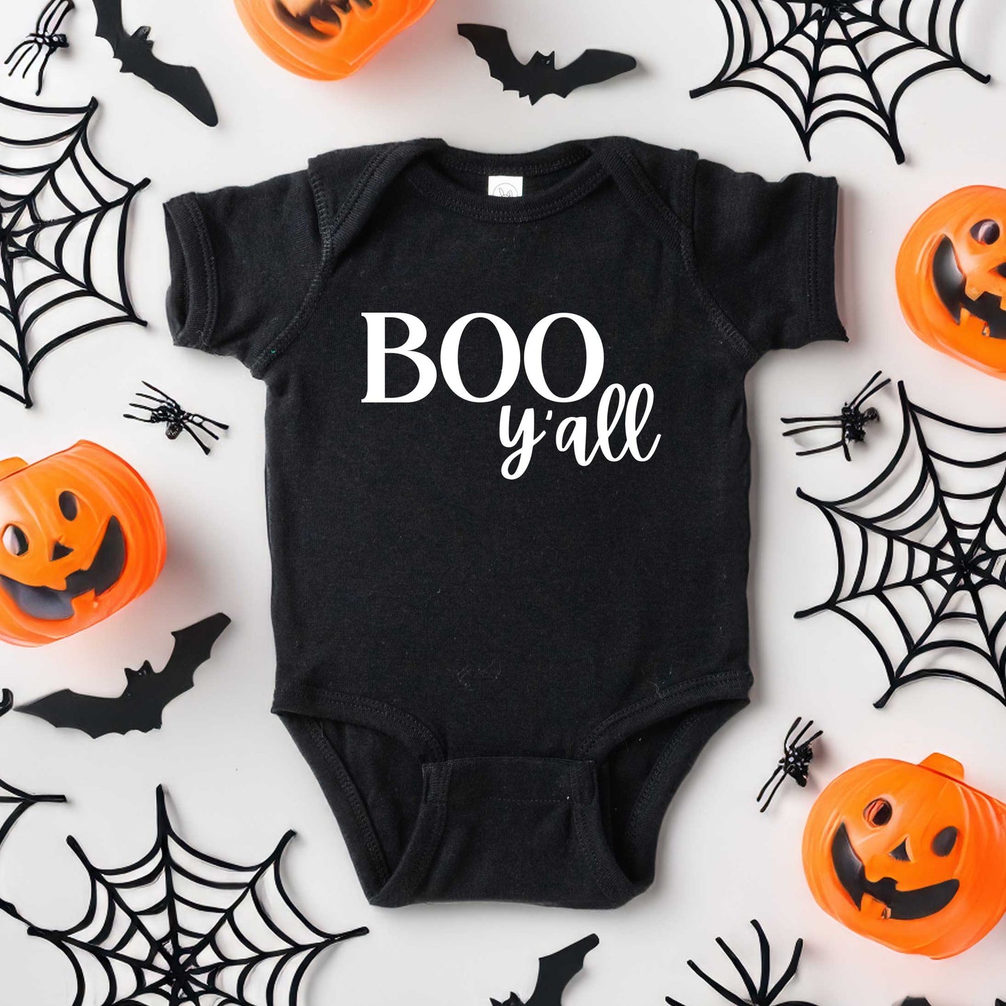 Boo Y'all Cursive | Baby Graphic Short Sleeve Bodysuit
