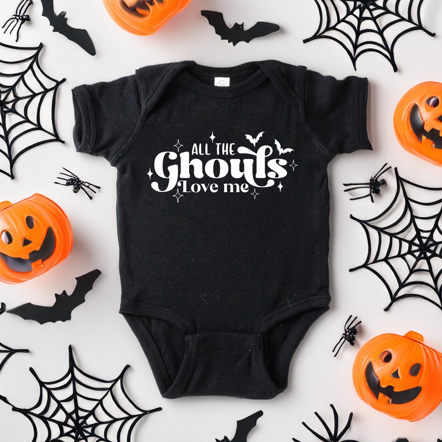 All The Ghouls Love Me Diamonds | Baby Graphic Short Sleeve Bodysuit