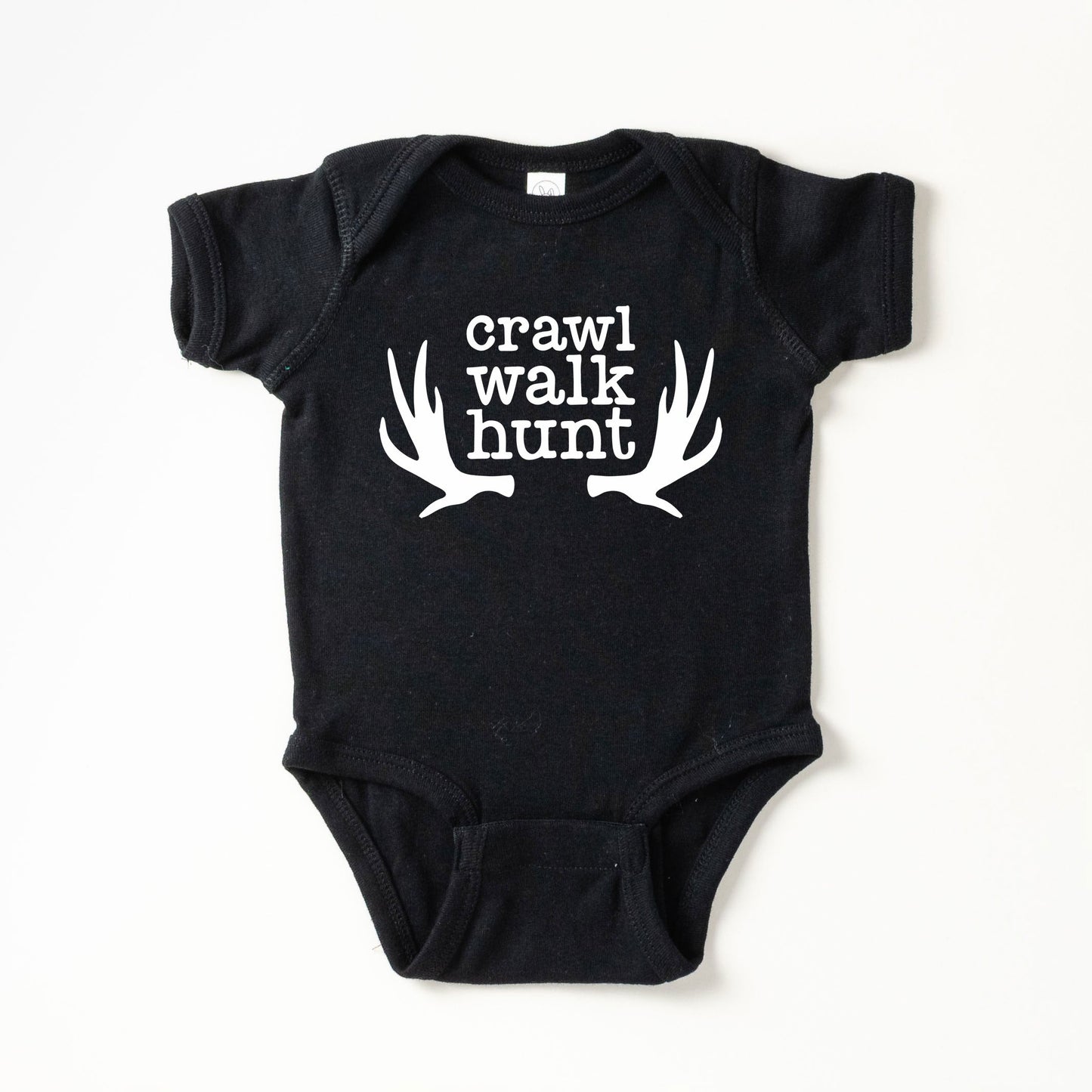 Crawl Walk Hunt | Baby Graphic Short Sleeve Bodysuit