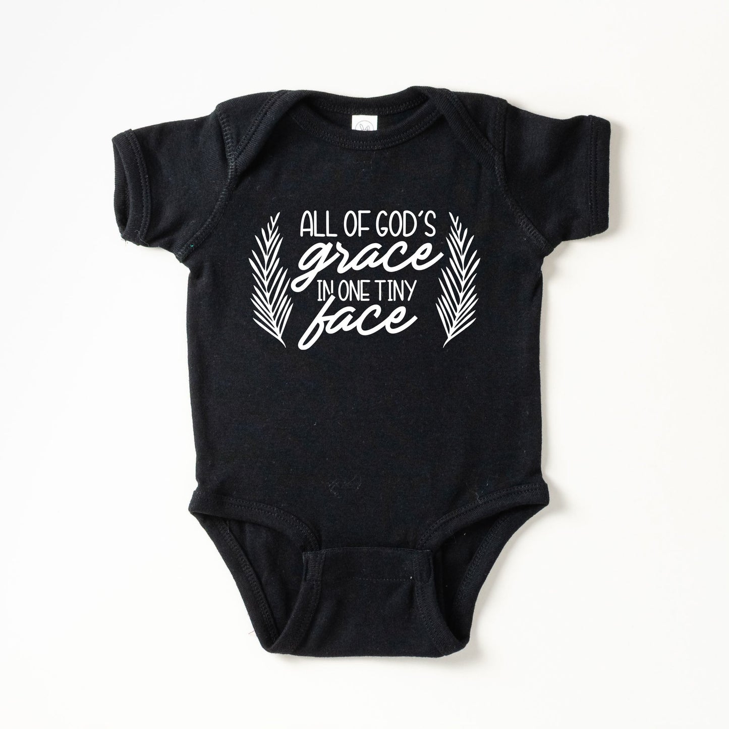 All Of God's Grace In One Tiny Face | Baby Graphic Short Sleeve Bodysuit