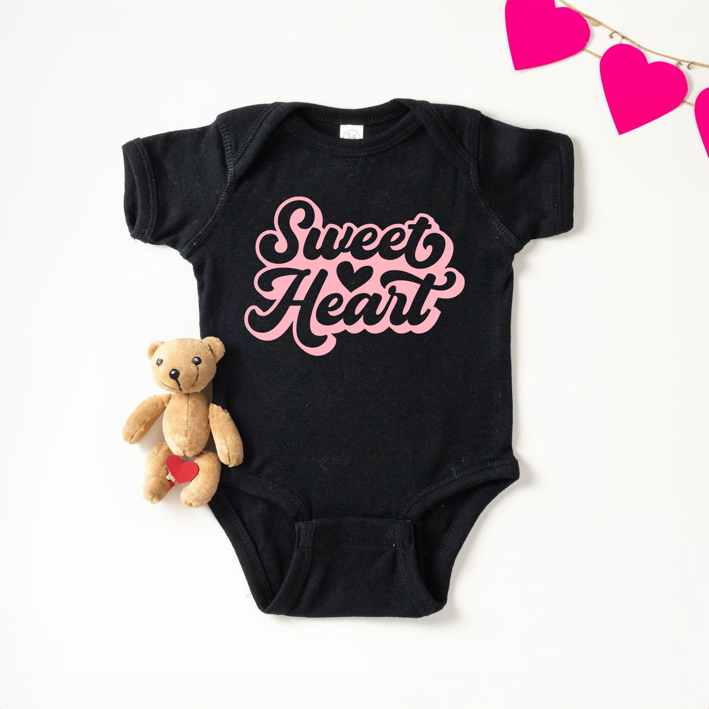 Sweet Heart With Heart | Baby Graphic Short Sleeve Bodysuit