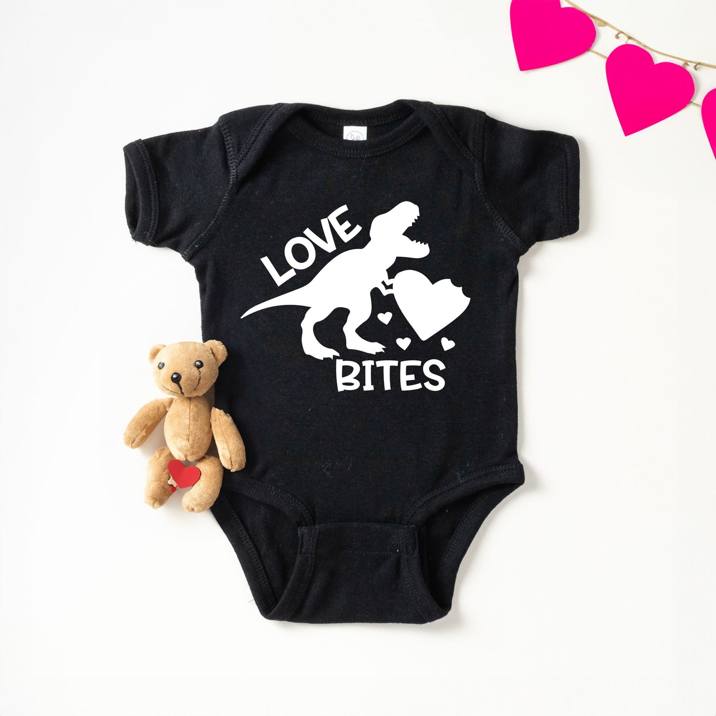 Love Bites Dinosaur | Baby Graphic Short Sleeve Bodysuit