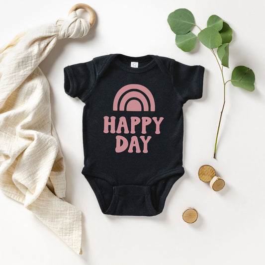 Happy Day Rainbow | Baby Graphic Short Sleeve Bodysuit